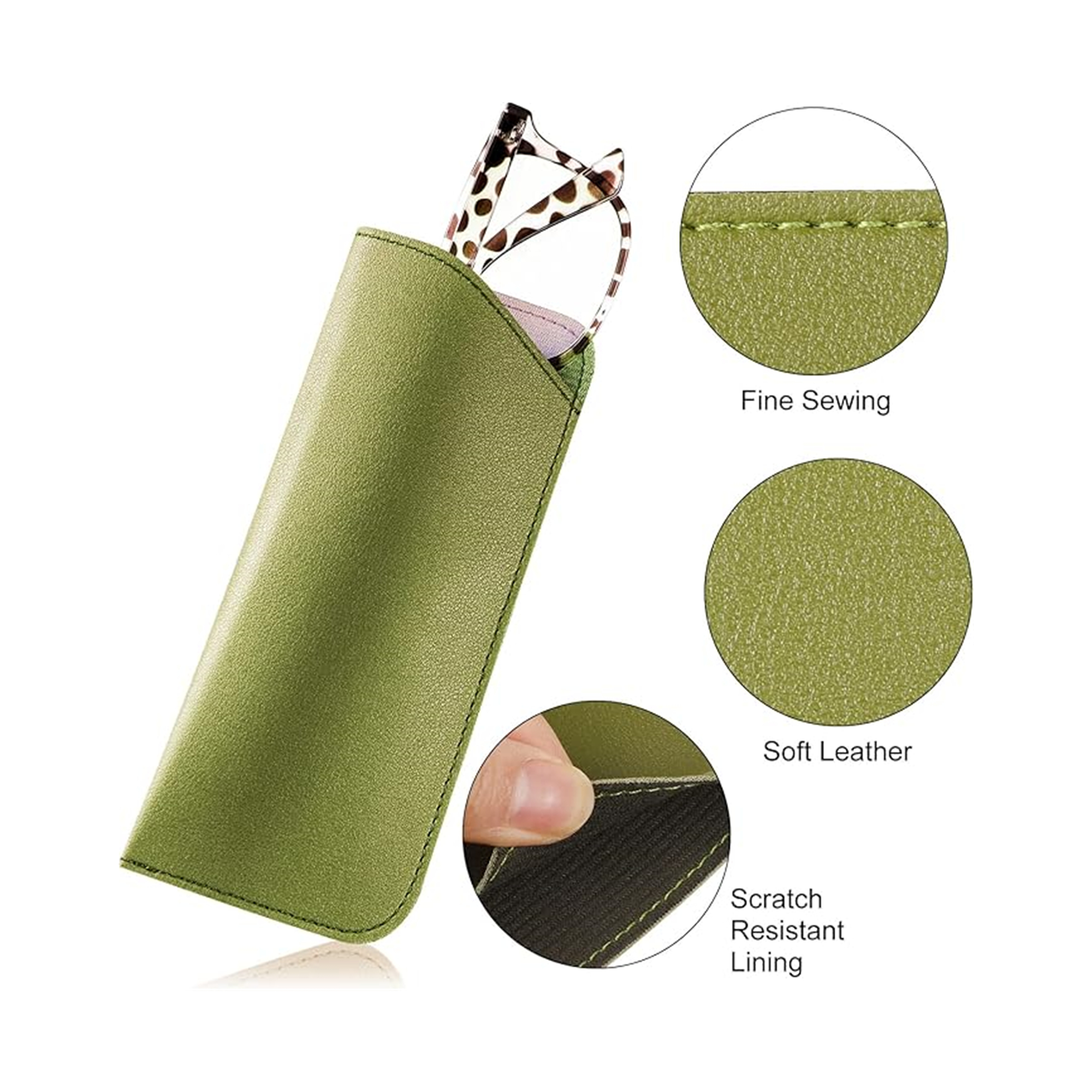 Soft Leather Eyeglass Cases Sunglasses Pouch 4