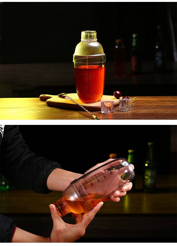 Plastic Cocktail Shaker Bottle With Graduated 6