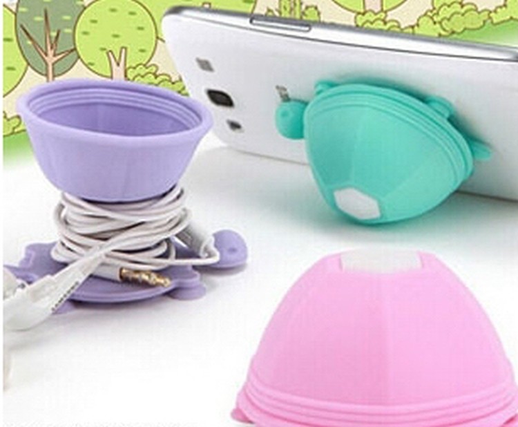 Multifunction Tortoise Earphone Winder and Phone Holder 2