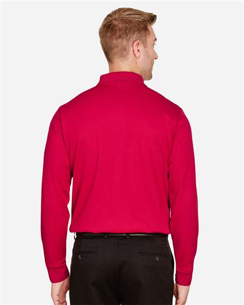 Men's Tall CrownLux Performance® Plaited Long Sleeve Polo - DG20LT 13