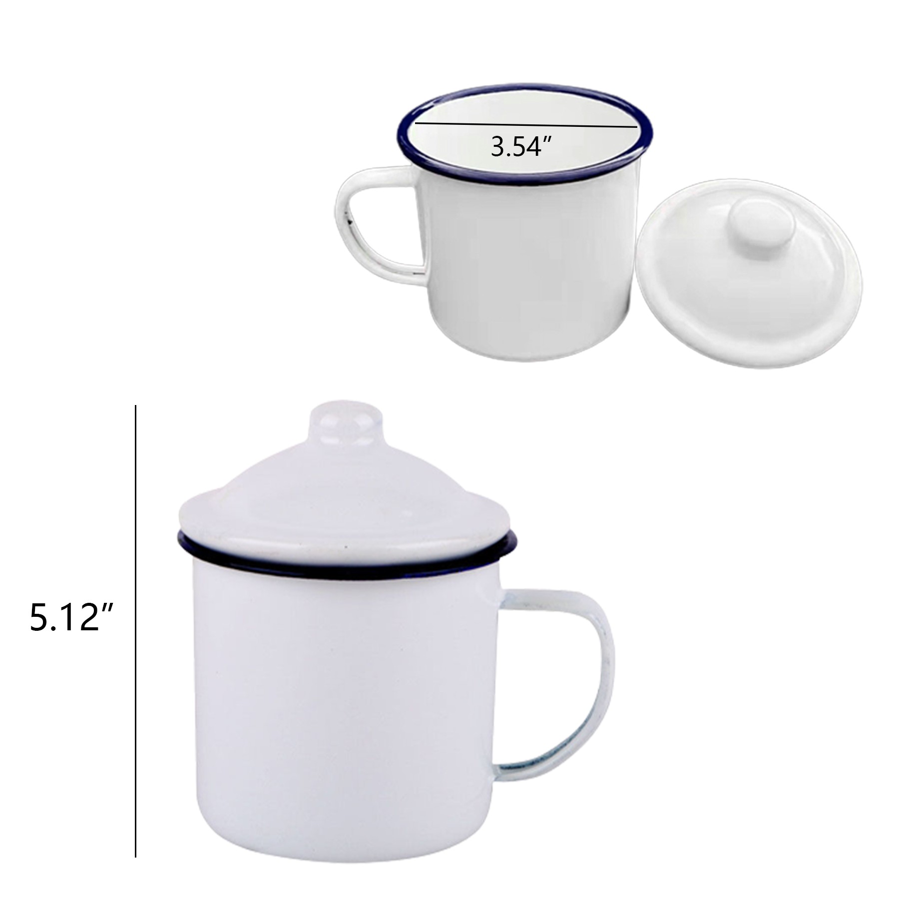 13.5 Oz. Enamel Coffee Mug W/Cover 3