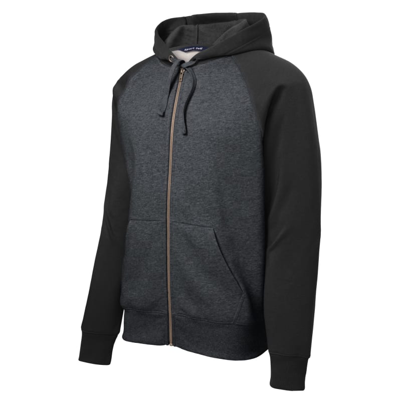 Sport-Tek Raglan Colorblock Full-Zip Hooded Fleece Jacket. 19
