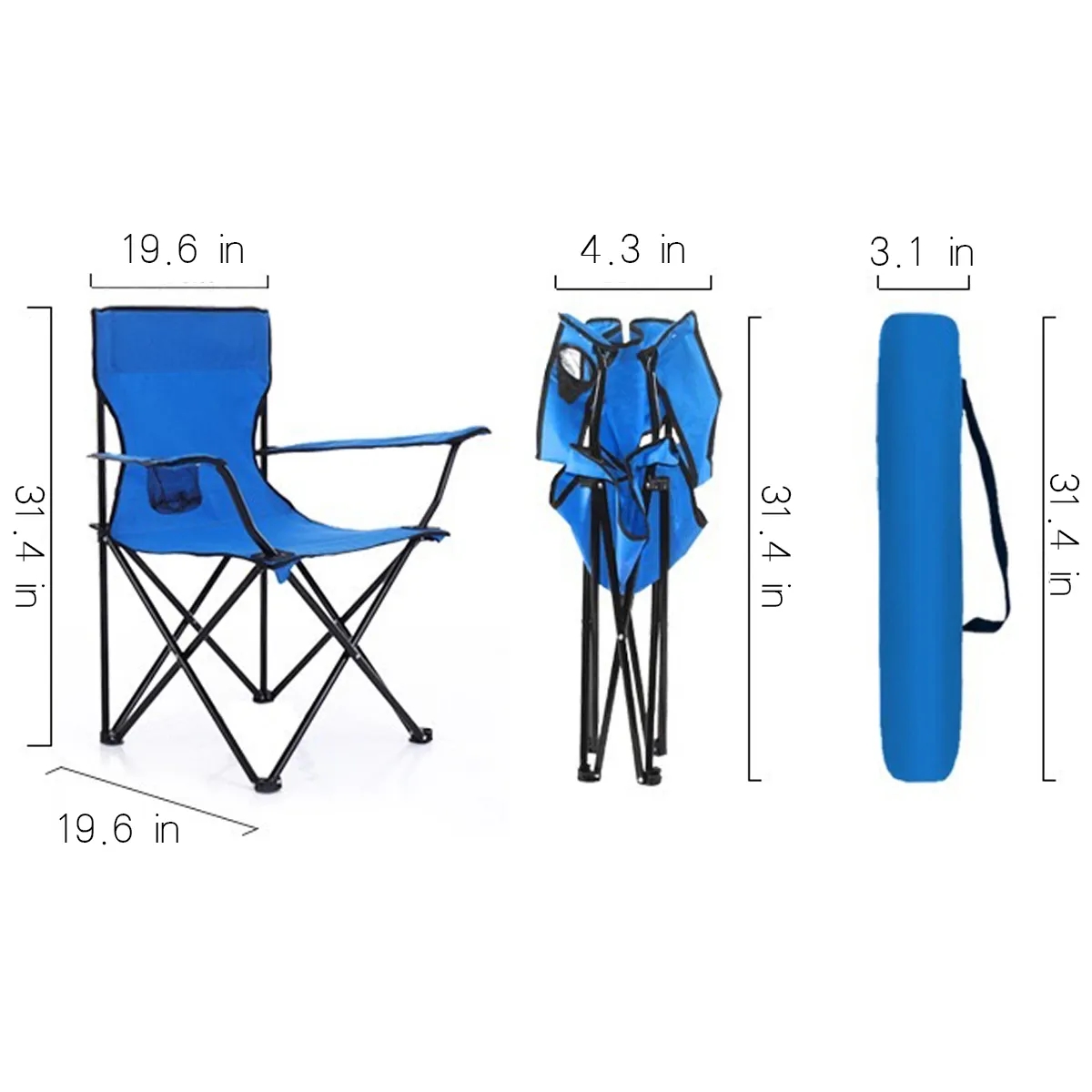 Folding Portable Lightweight Camping Chair with Cup Holder 7