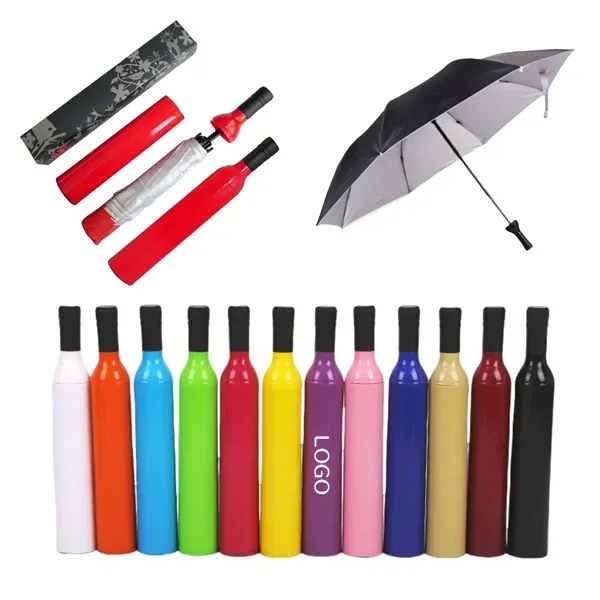 Wine Bottle Umbrella with Dual-Use Sun and Rain Protection 9