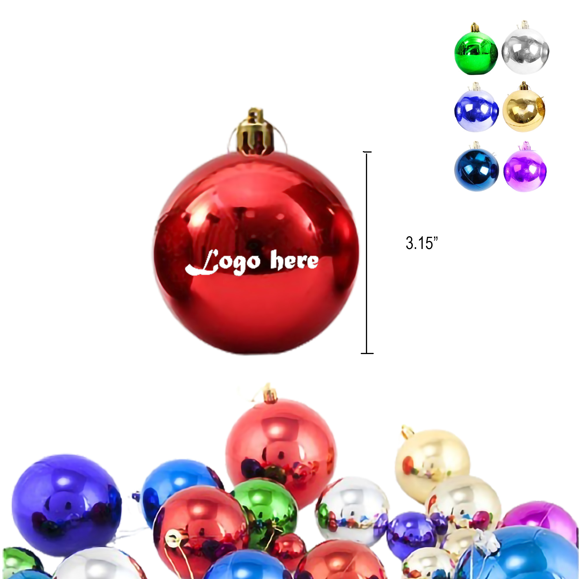 3.15" Round Christmas Tree Ornaments MOQ50 1