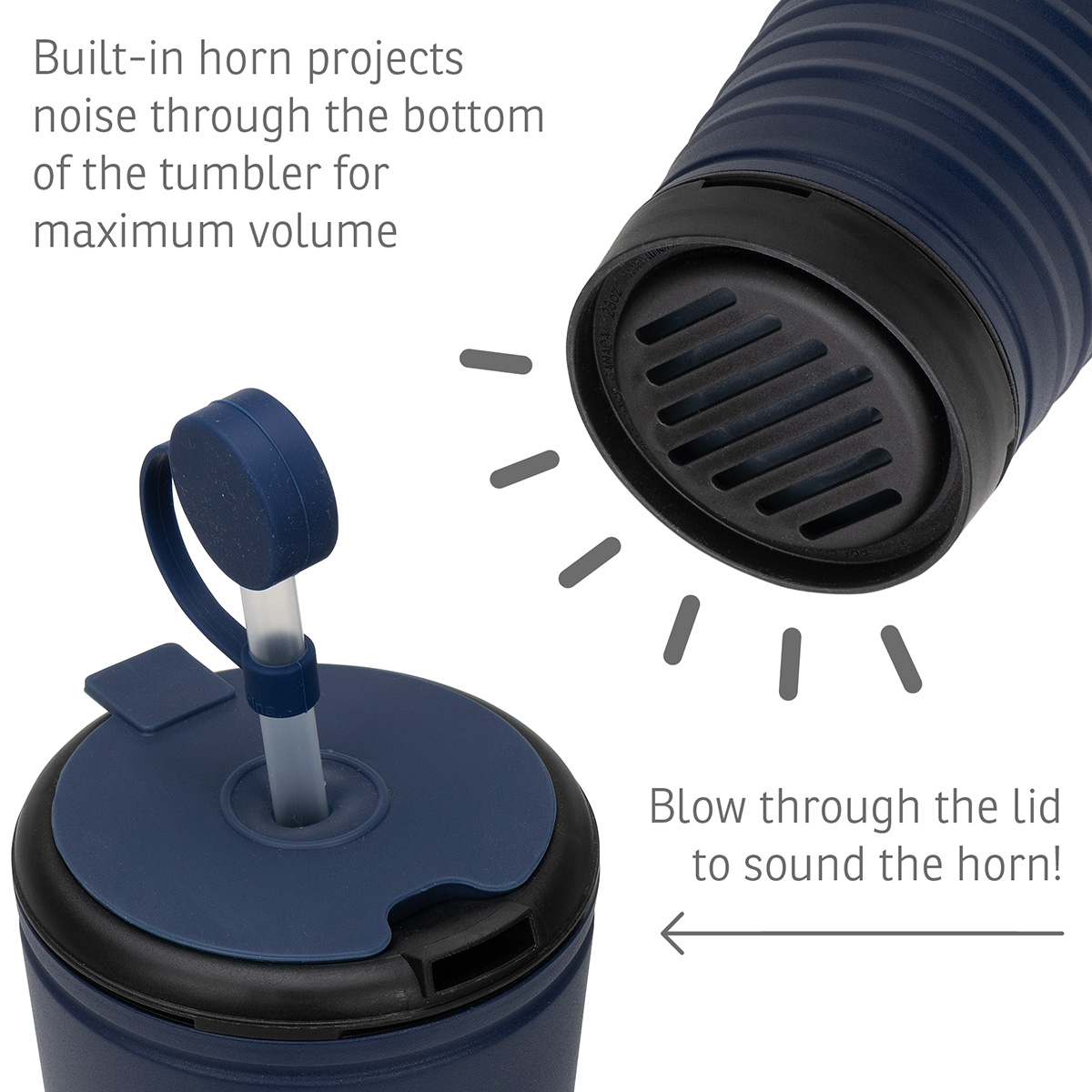 Klaxon 23 oz Stainless Steel/Polypropylene Tumbler with Built-In Horn 3