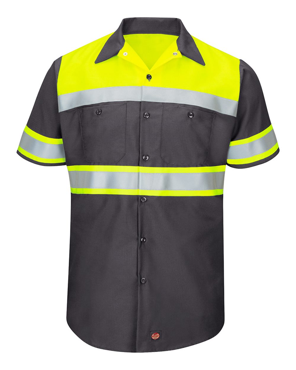 Hi-Visibility Colorblock Ripstop Short Sleeve Work Shirt Tall Sizes