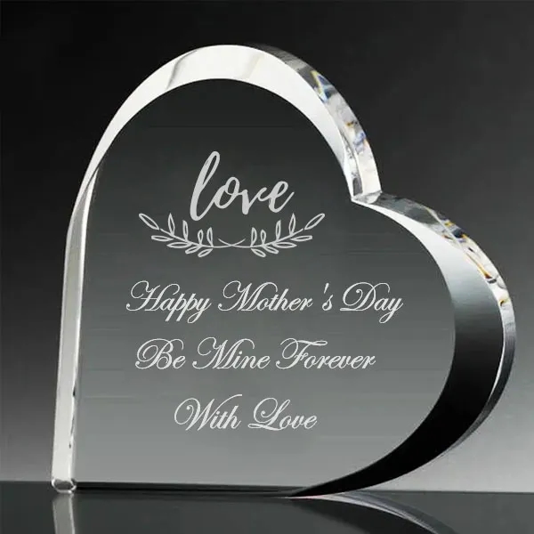 Personalized Beveled Heart Shaped Crystal Award 7