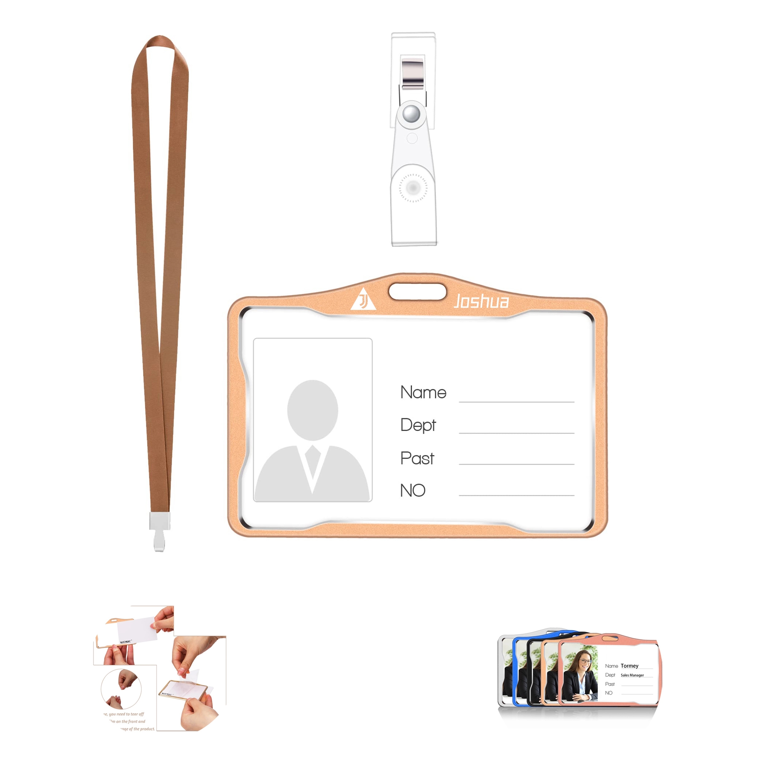 Metal Id Card Badge Holder With Lanyard 1