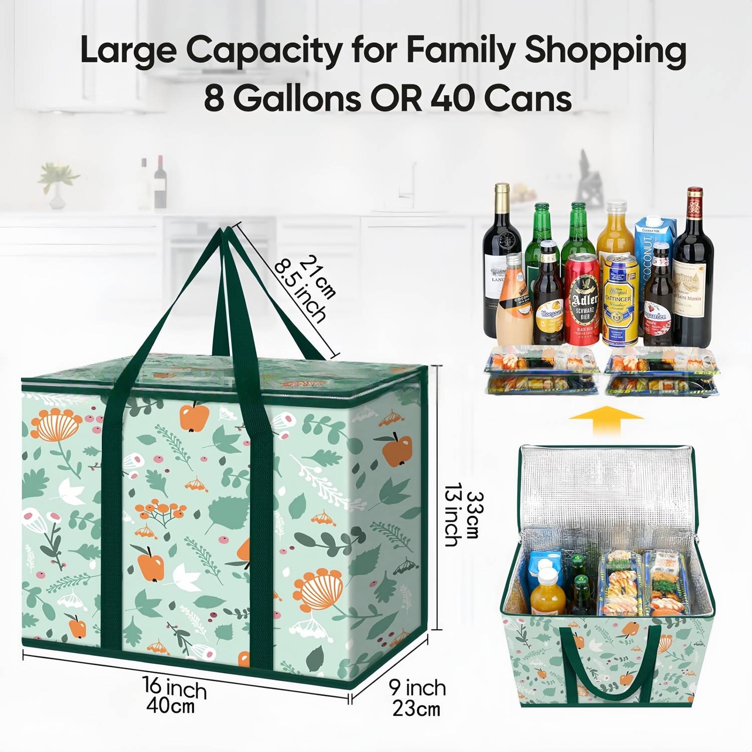 30L Large Capacity Reusable Oxford Insulated Cooler Bag 5