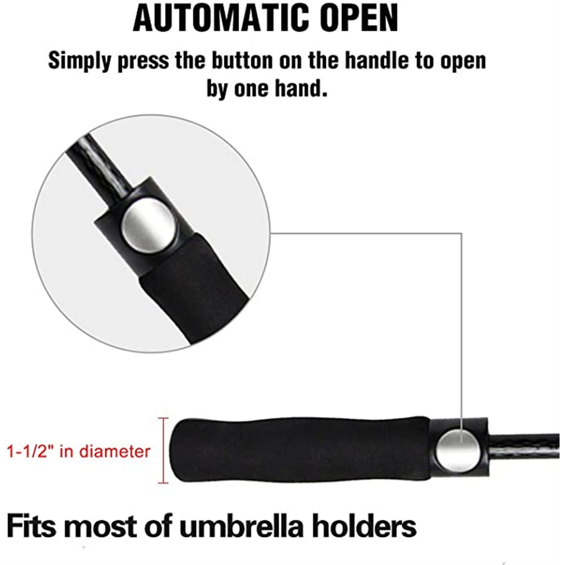 The 62" Arc Automatic Open Golf Umbrella 3