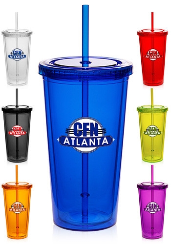 20 oz Double Wall Acrylic Tumbler with Straw 1