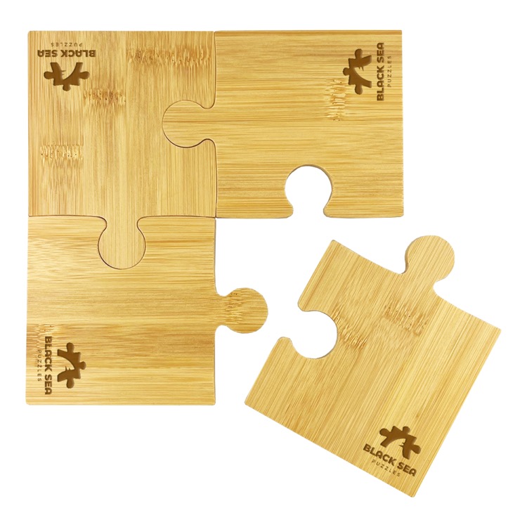 Puzzle Bamboo Coaster Set 4