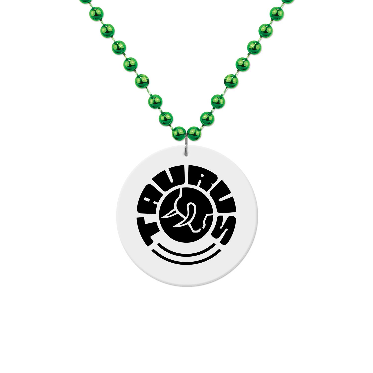 Medallion Bead Necklace w/White Medallion 31