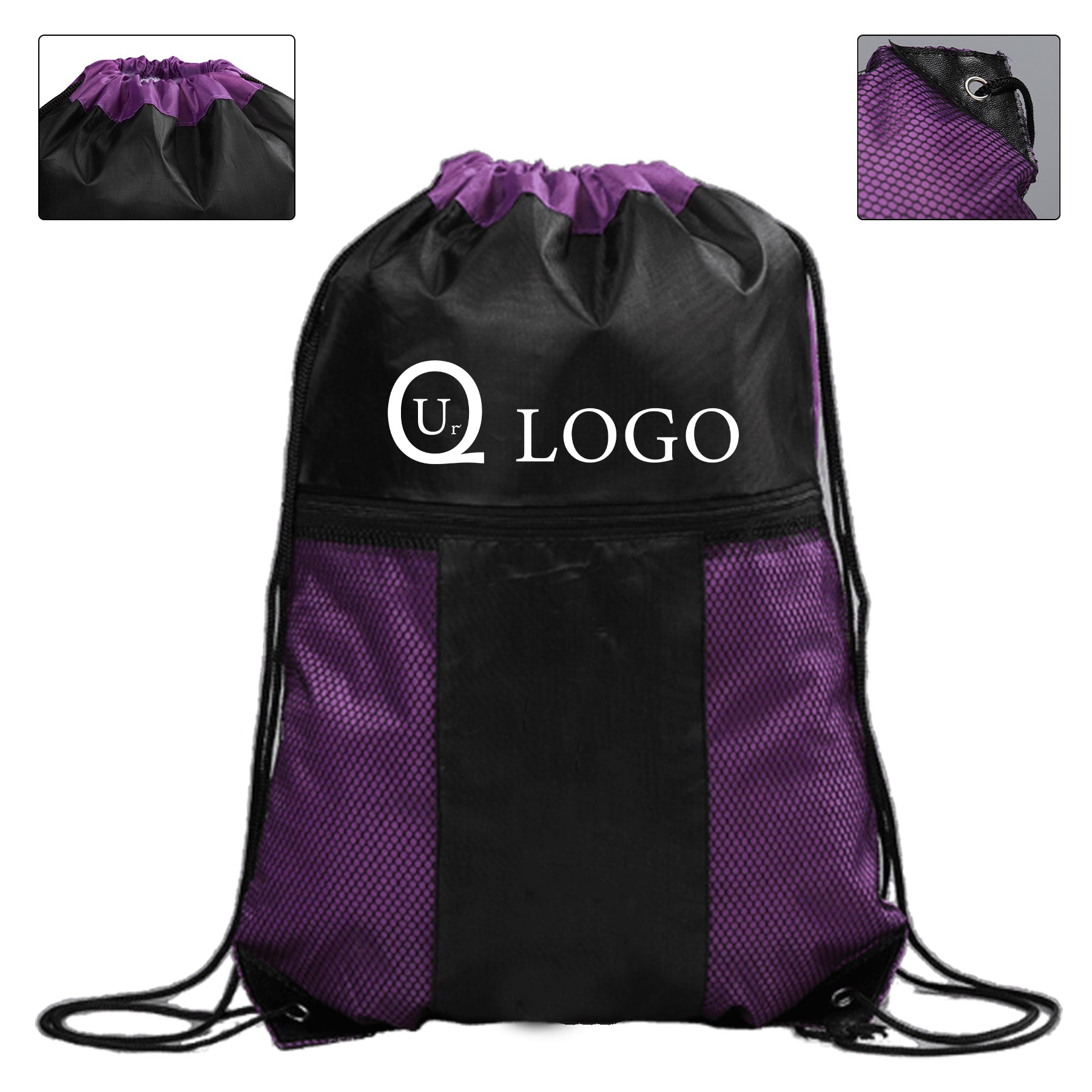 13.39X16.54 Inch Terylene Drawstring Backpack