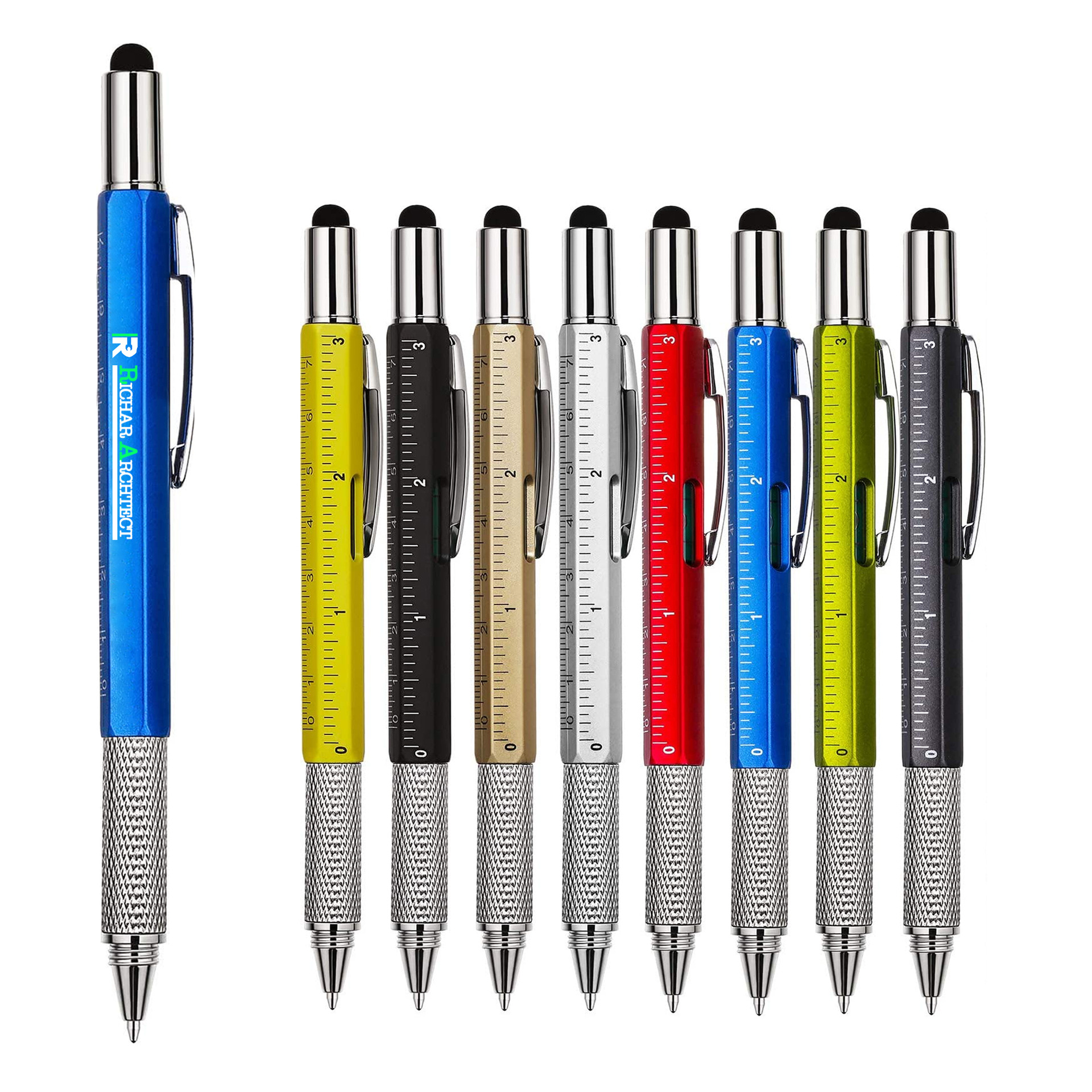 6 in 1 Multitool Pen with Ruler Level Gauge Screwdriver 2