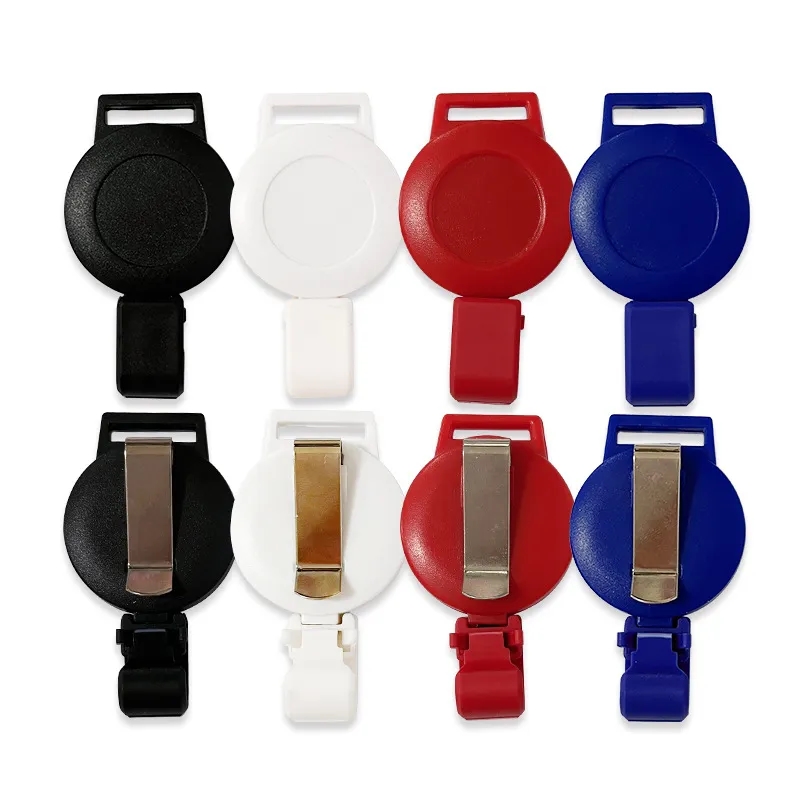Clip-on Retractable Badge Holder Reel with Carabiner 2