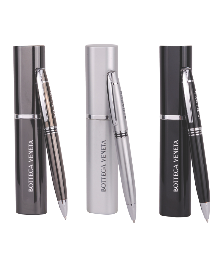 Union Printed - Twist Metal Ballpoint Pen w/ Matching Case Set 1