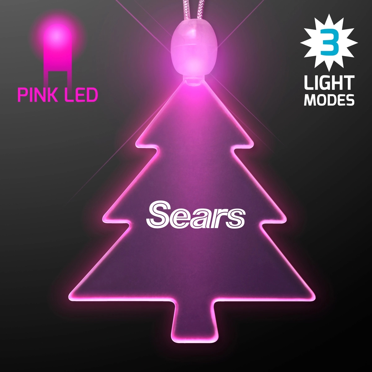 Acrylic Christmas Tree Shape Necklace with LED 11