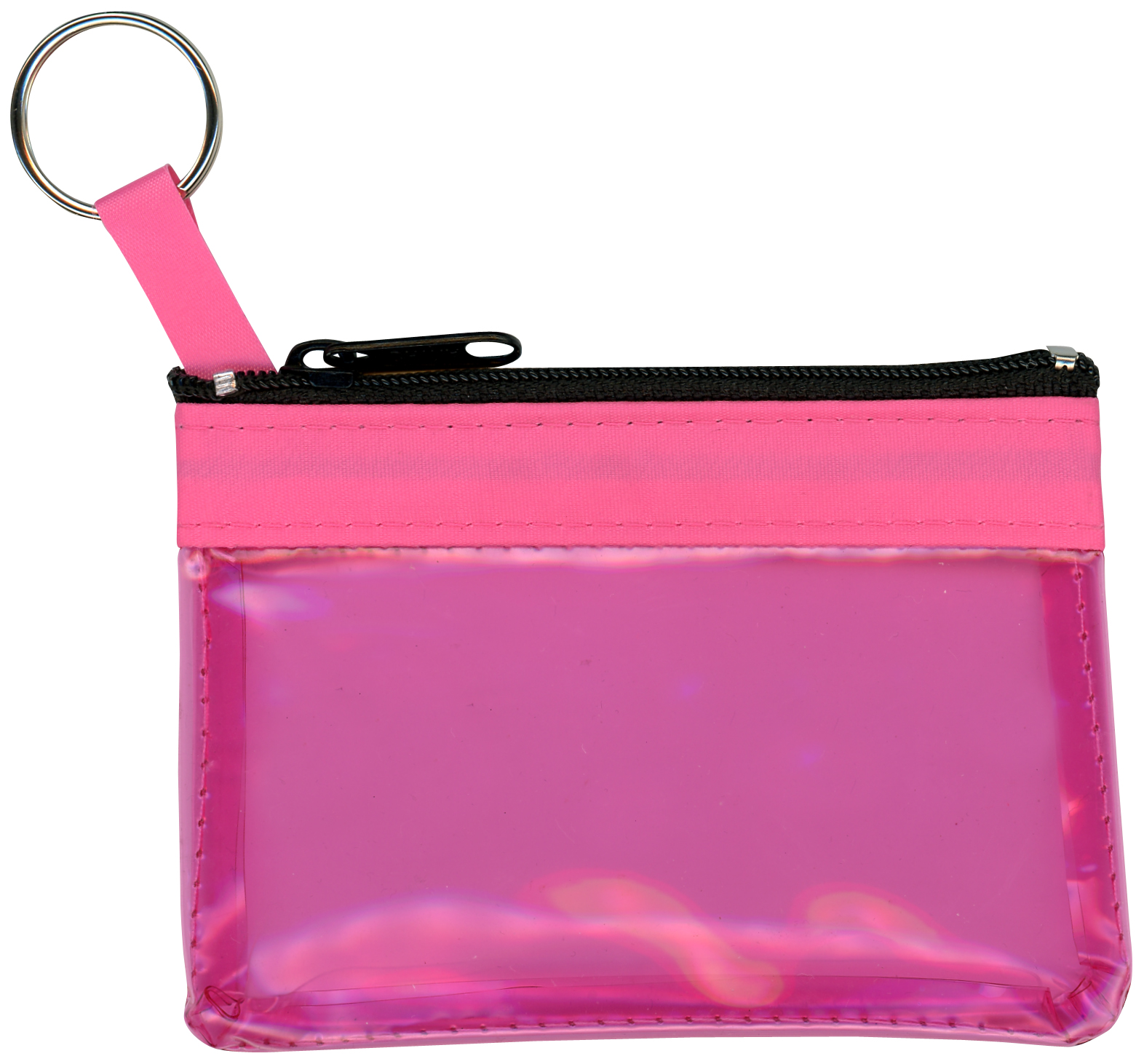 The Rainbow Translucent/ Crystal Clear Zip Pouches w/ Key Ring 12