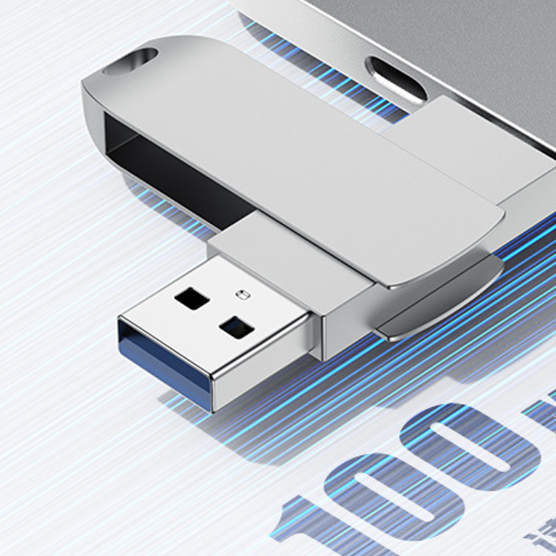 Type-c computer dual-purpose U disk, rotating large capacity; 128GB memory 3
