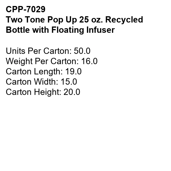 Two Tone Pop Up 25 oz. Recycled Bottle with Floating Infuser 14