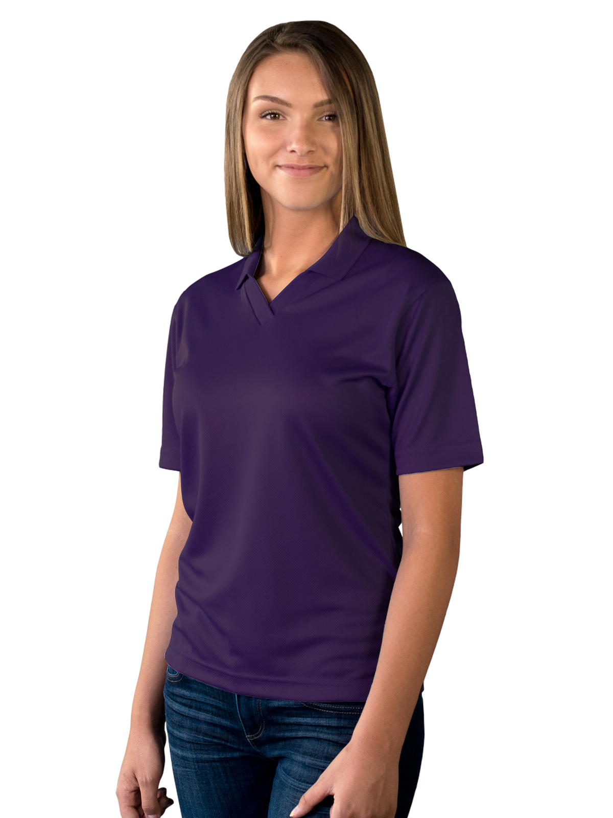Blue Generation - Women's Pocketless Wicking V-Neck Polo 26