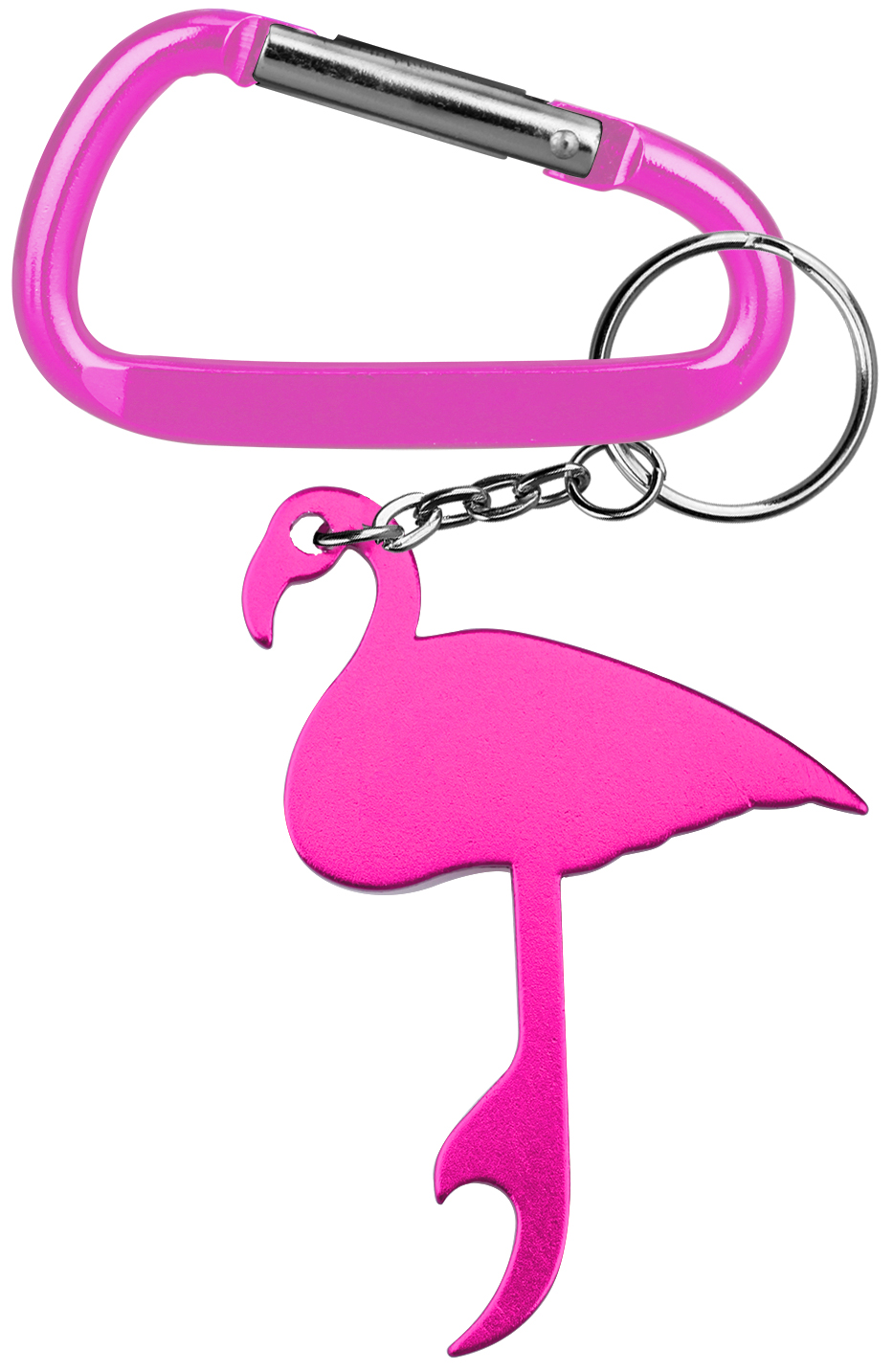 Flamingo Shaped Aluminum Bottle Opener with Key Chain & Carabiner 5