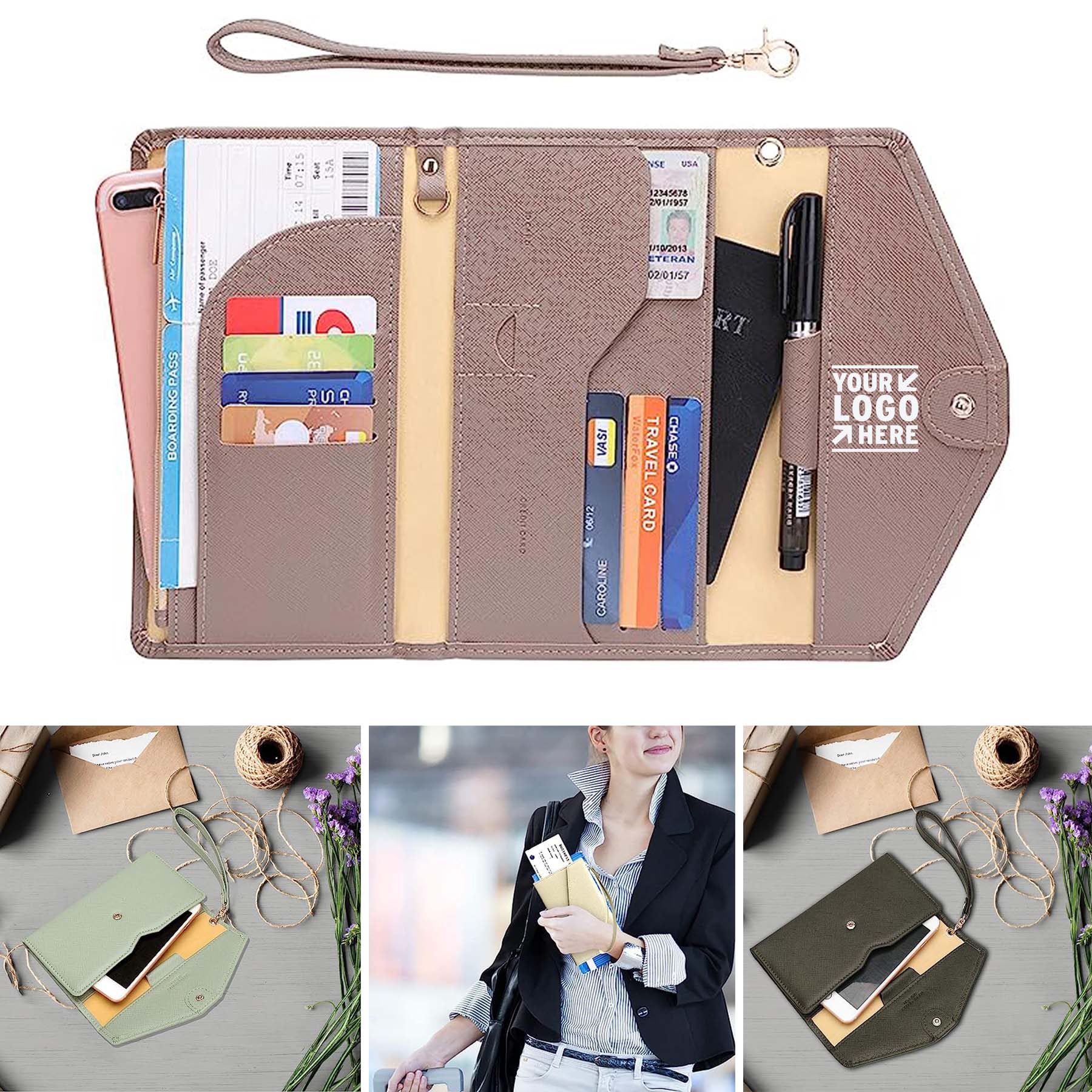 Women Rfid Blocking Passport Holder Travel Wallet