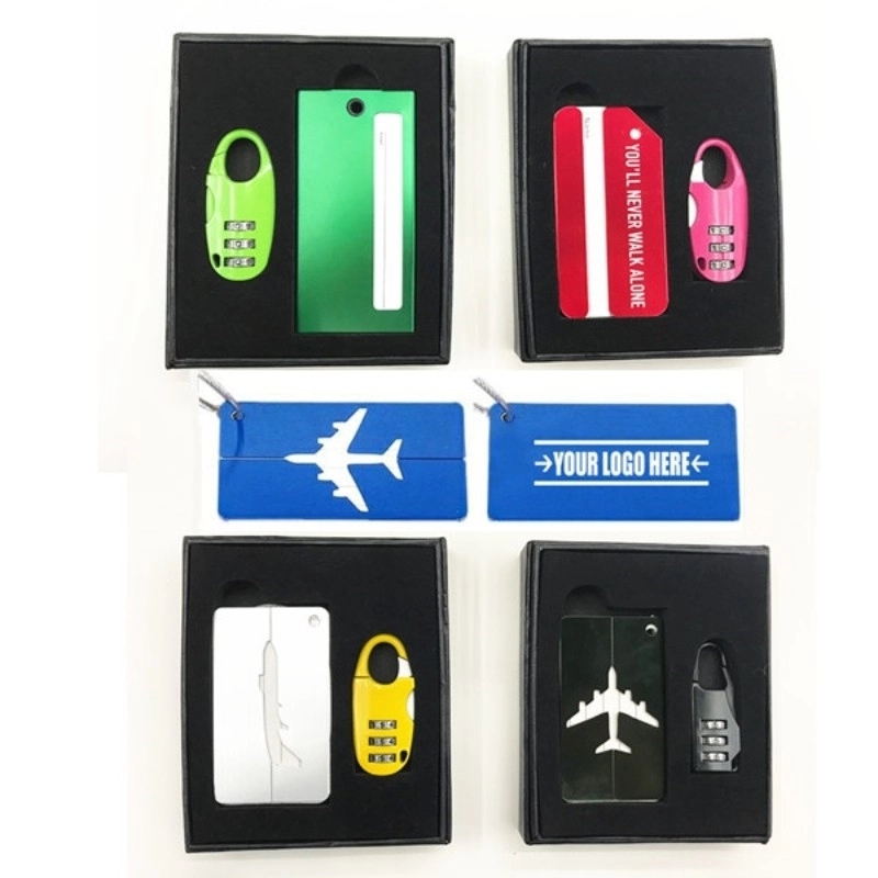 Coded Lock With Aluminium Luggage Tag Gift Box Set 3