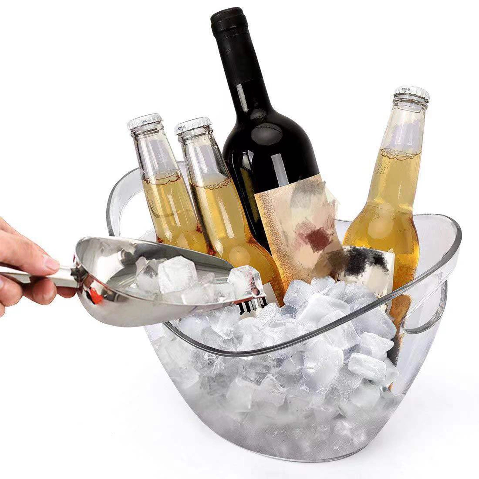 8L Large Ice Buckets Clear Acrylic   MOQ 10 PCS 3