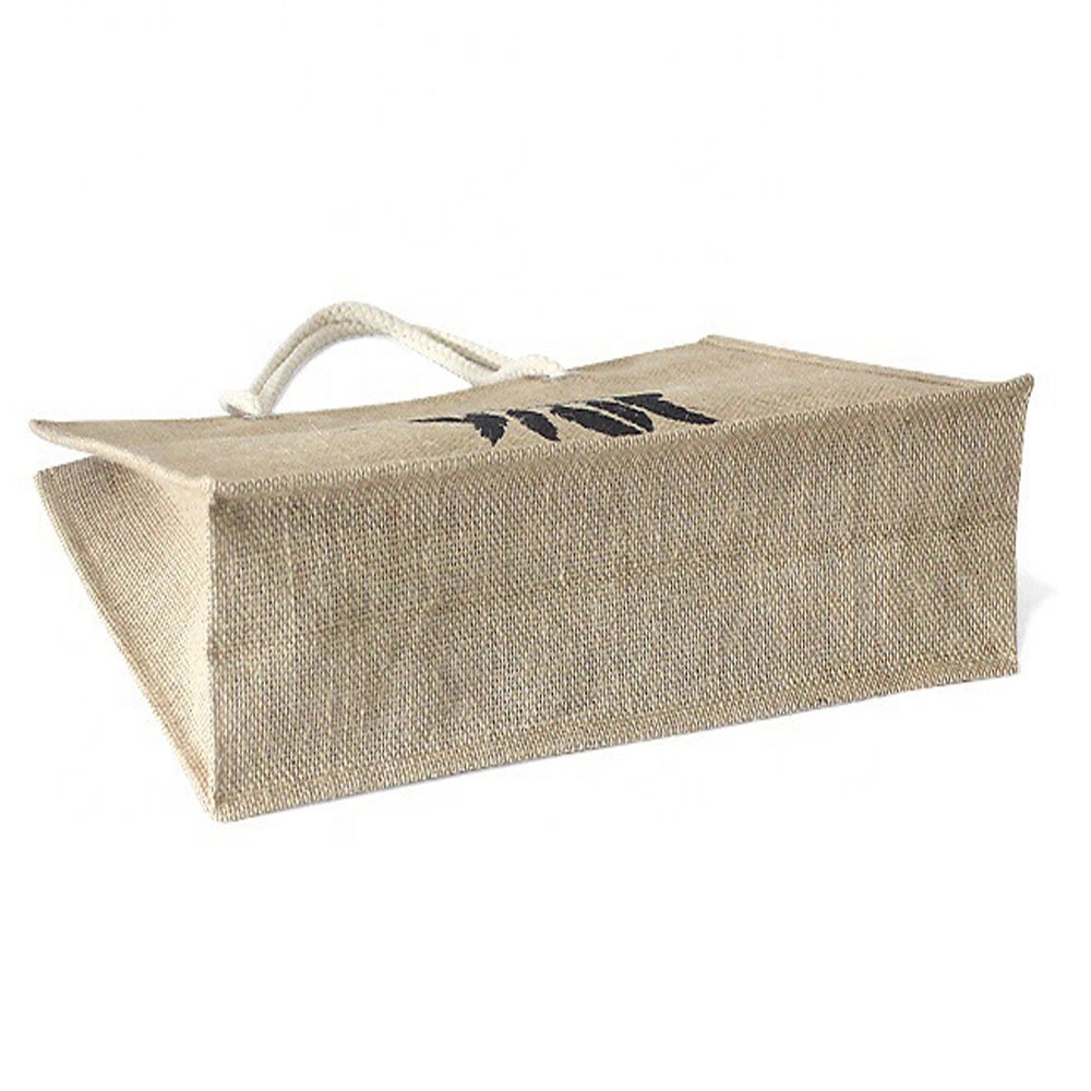 Large Natural Jute Grocery Tote Bag, custom tote bag with logo imprint 7