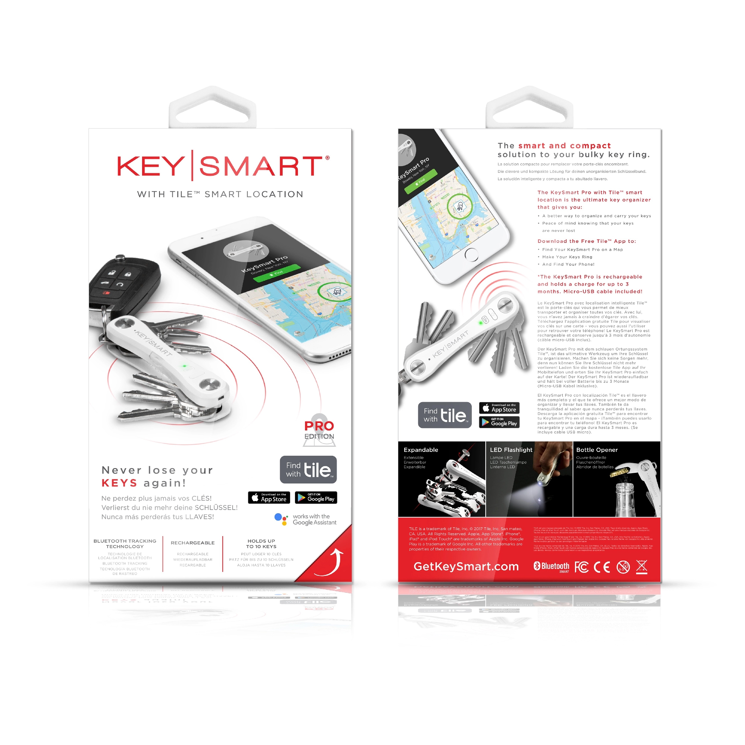 Keysmart Pro - Key Holder with Tile Bluetooth Tracker 2