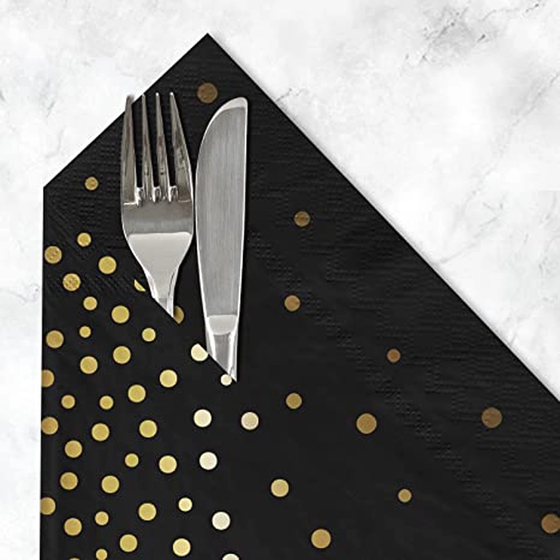 Custom Gold Dot Confetti Paper Napkins 5