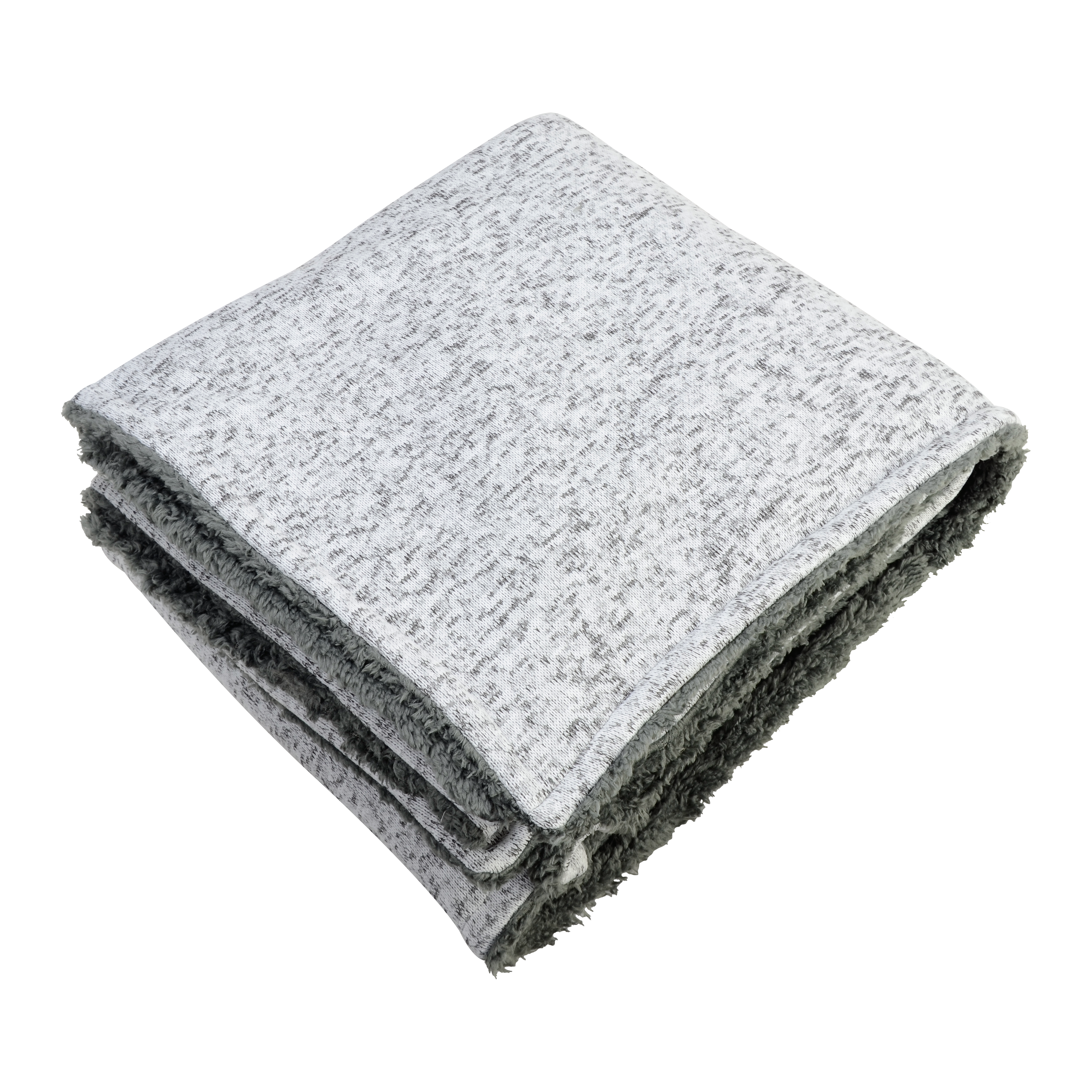 Sherpa-Backed Heathered Blanket