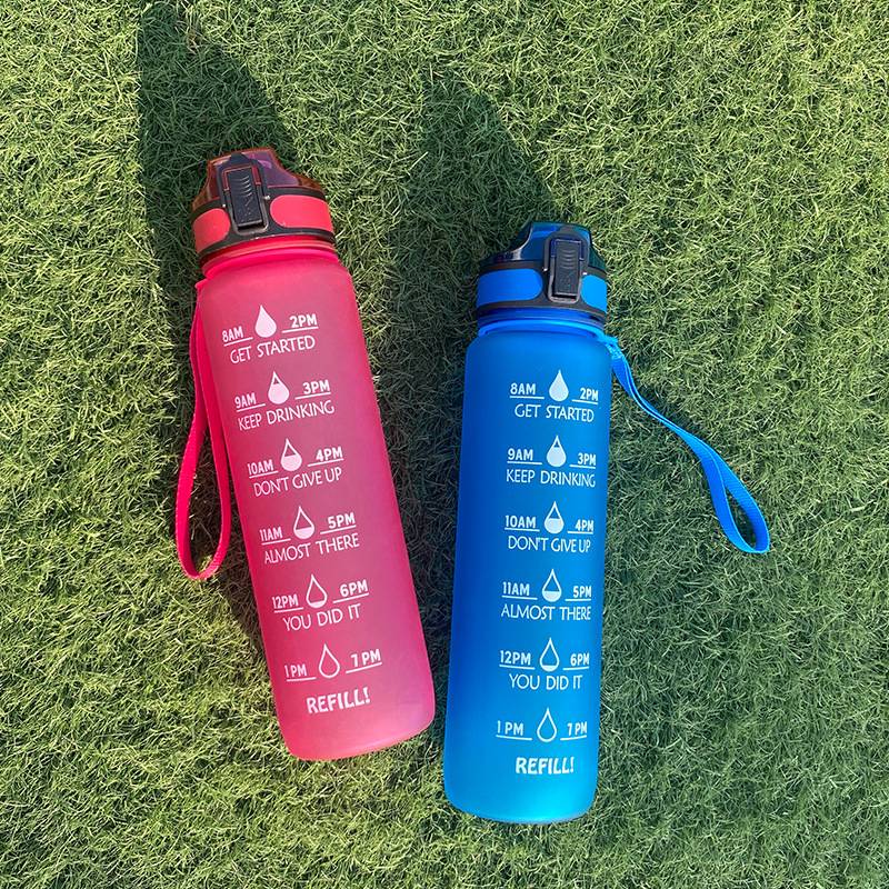 Plastic Sport Water Bottle with Time Markers 7