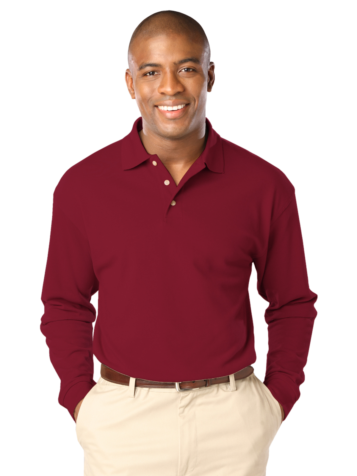 Blue Generation - Men's Pocketless Superblend Long Sleeve Polo 42