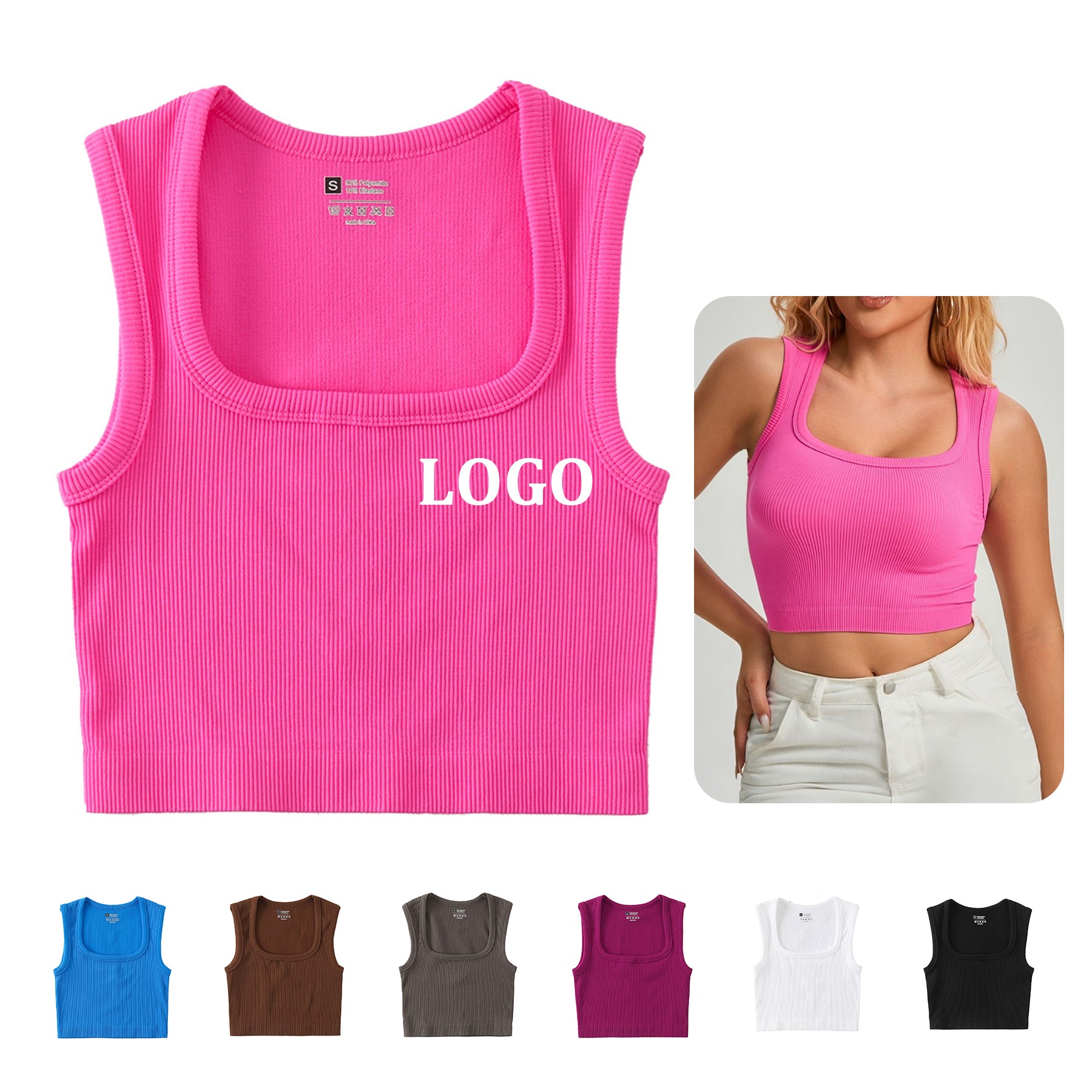 Womens Ribbed Longline Sports Bra