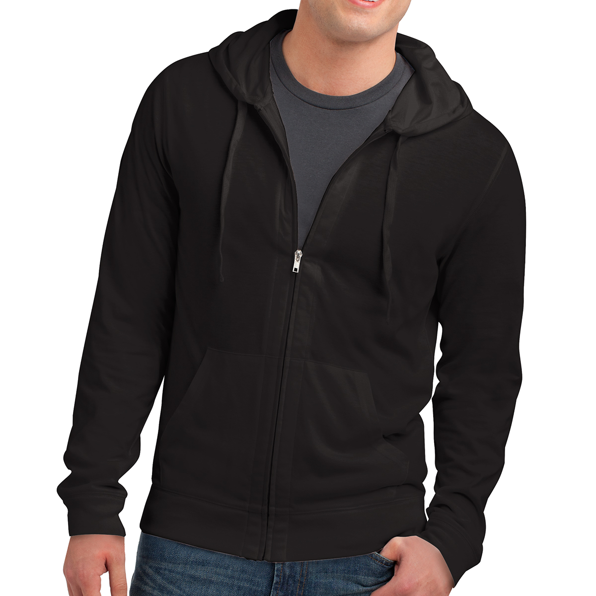 District® Young Men's Jersey Full-Zip Hoodie 1