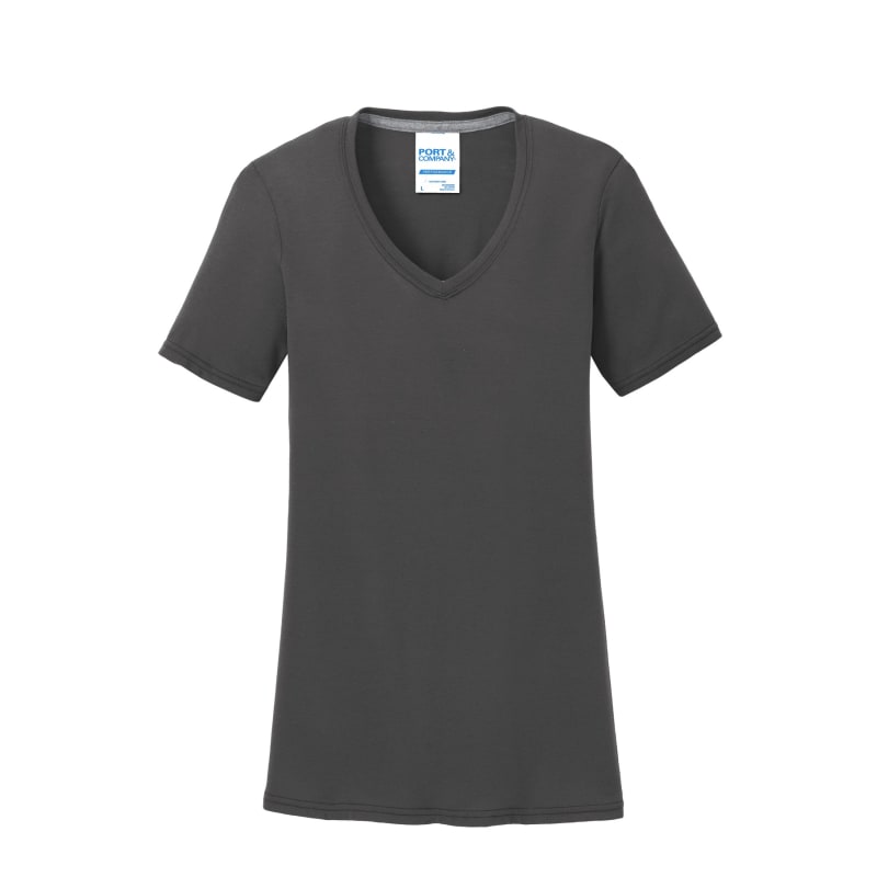 Port & Company Women's Performance Blend V-Neck Tee. 65
