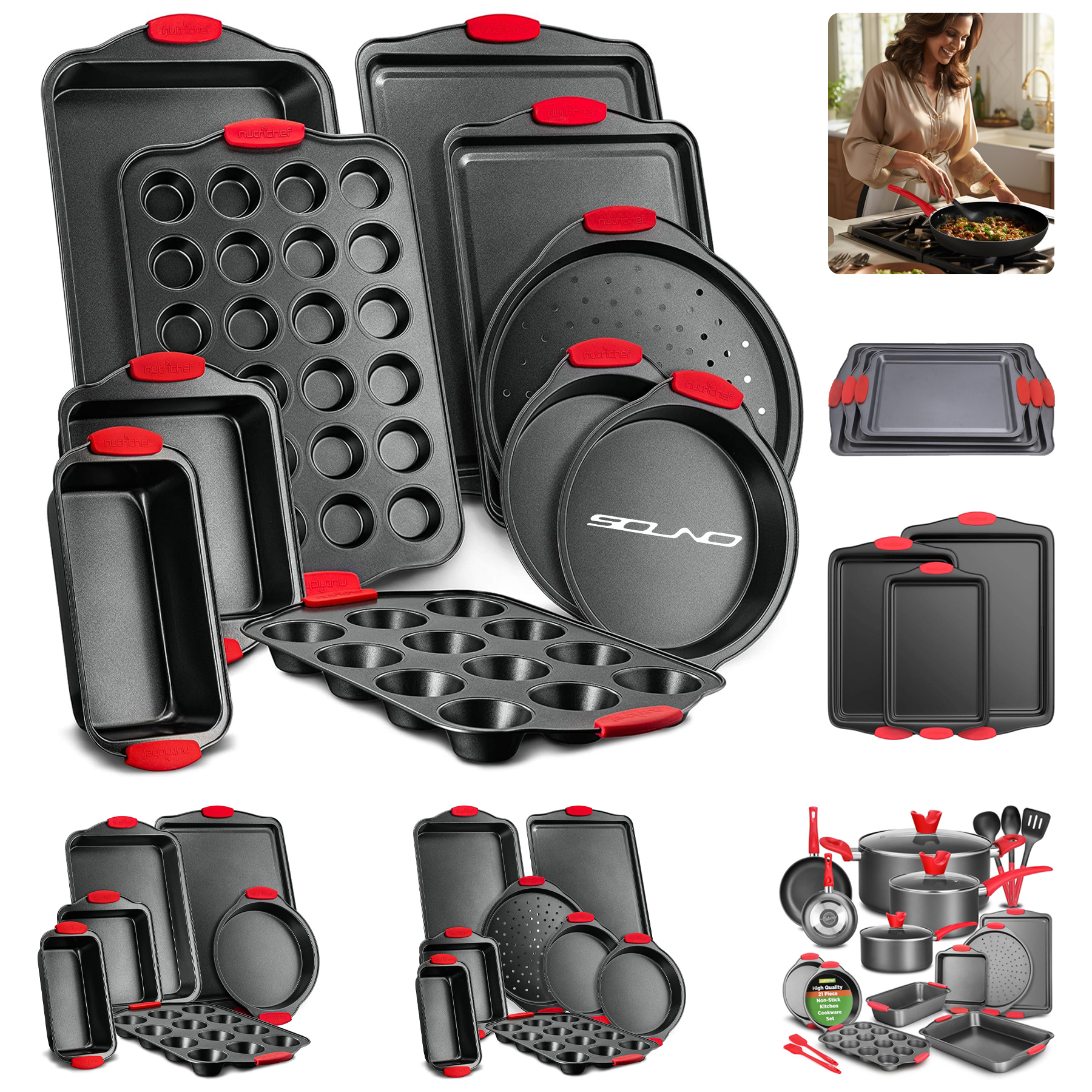 Non-Stick Kitchen Oven Baking Pans,3 Piece Set 1