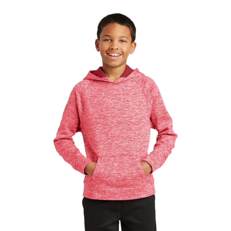 Sport-Tek Youth PosiCharge Electric Heather Fleece Hooded Pullover. 17
