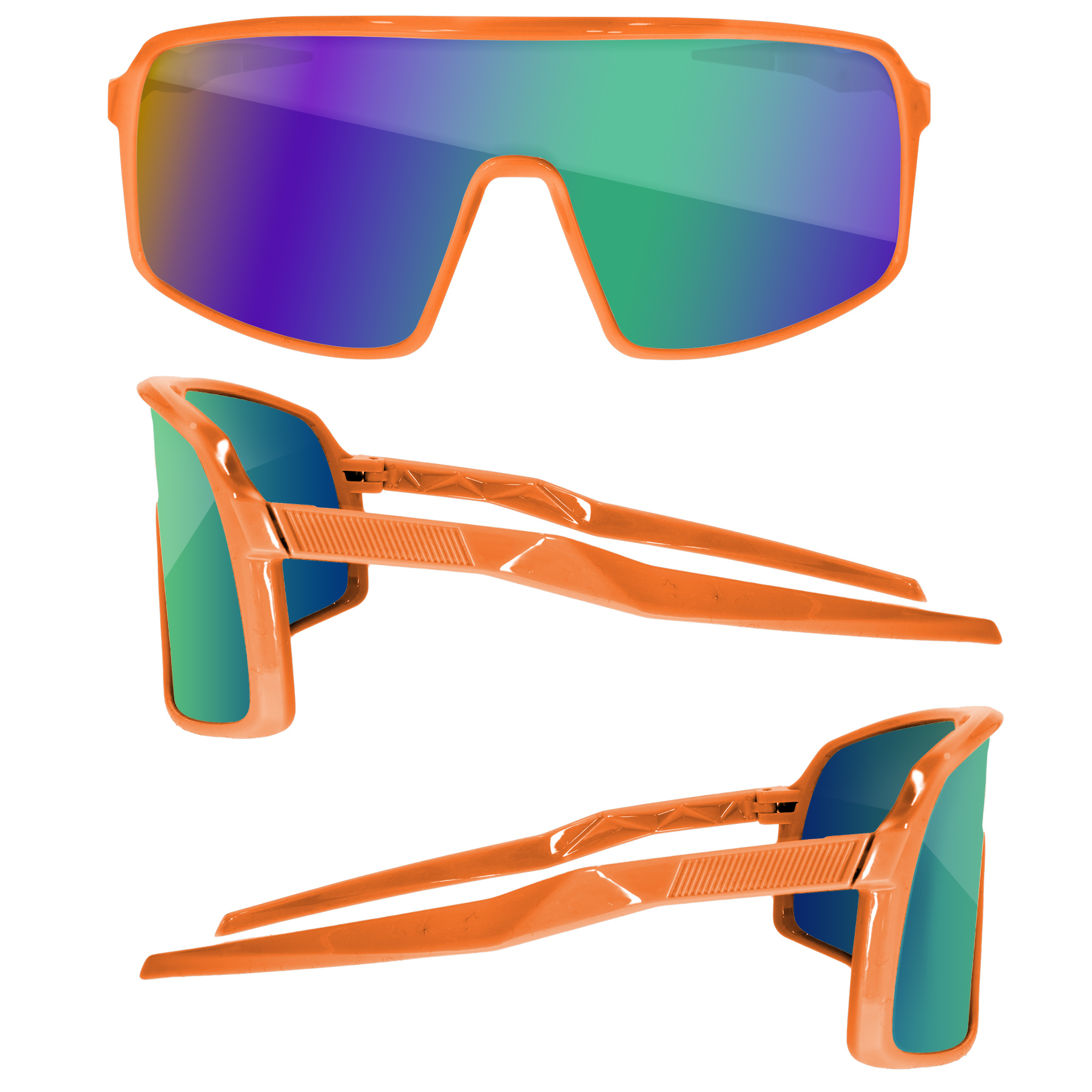 Sport Viper Mirror Sunglasses w/ 1 Color Lens Imprint 12