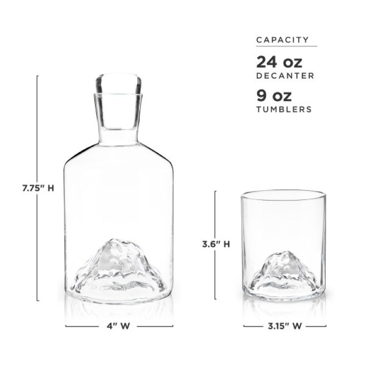 Viski® Mountain Decanter and Tumblers 6