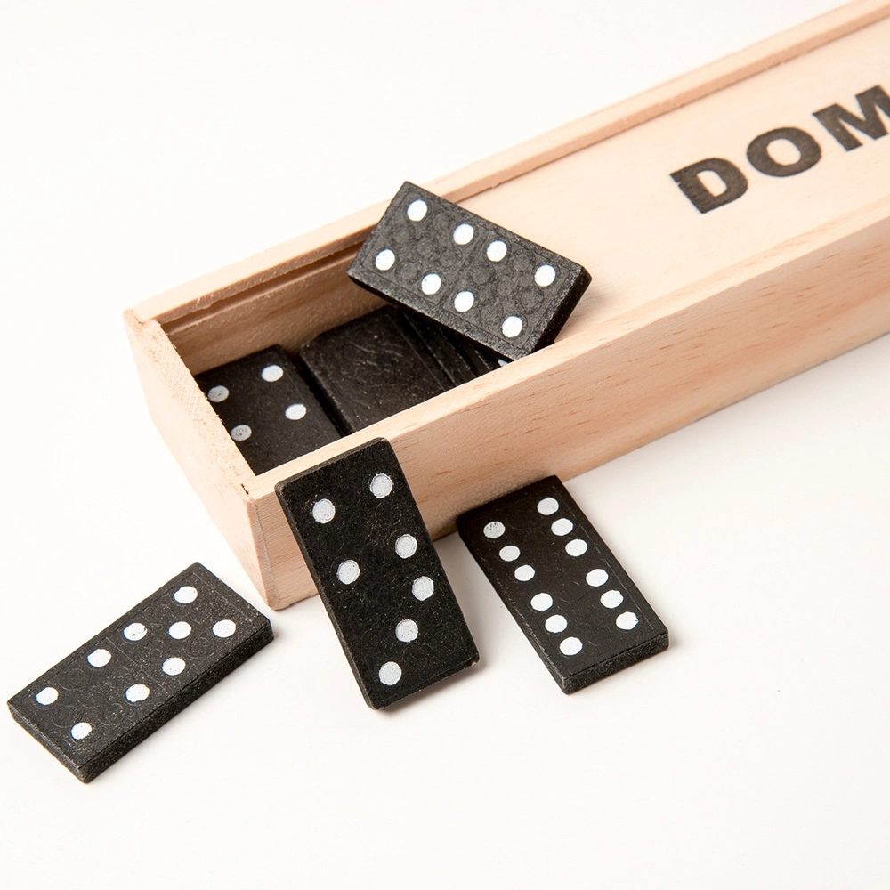 Miniature Classic Board Games Wooden Domino Box 3