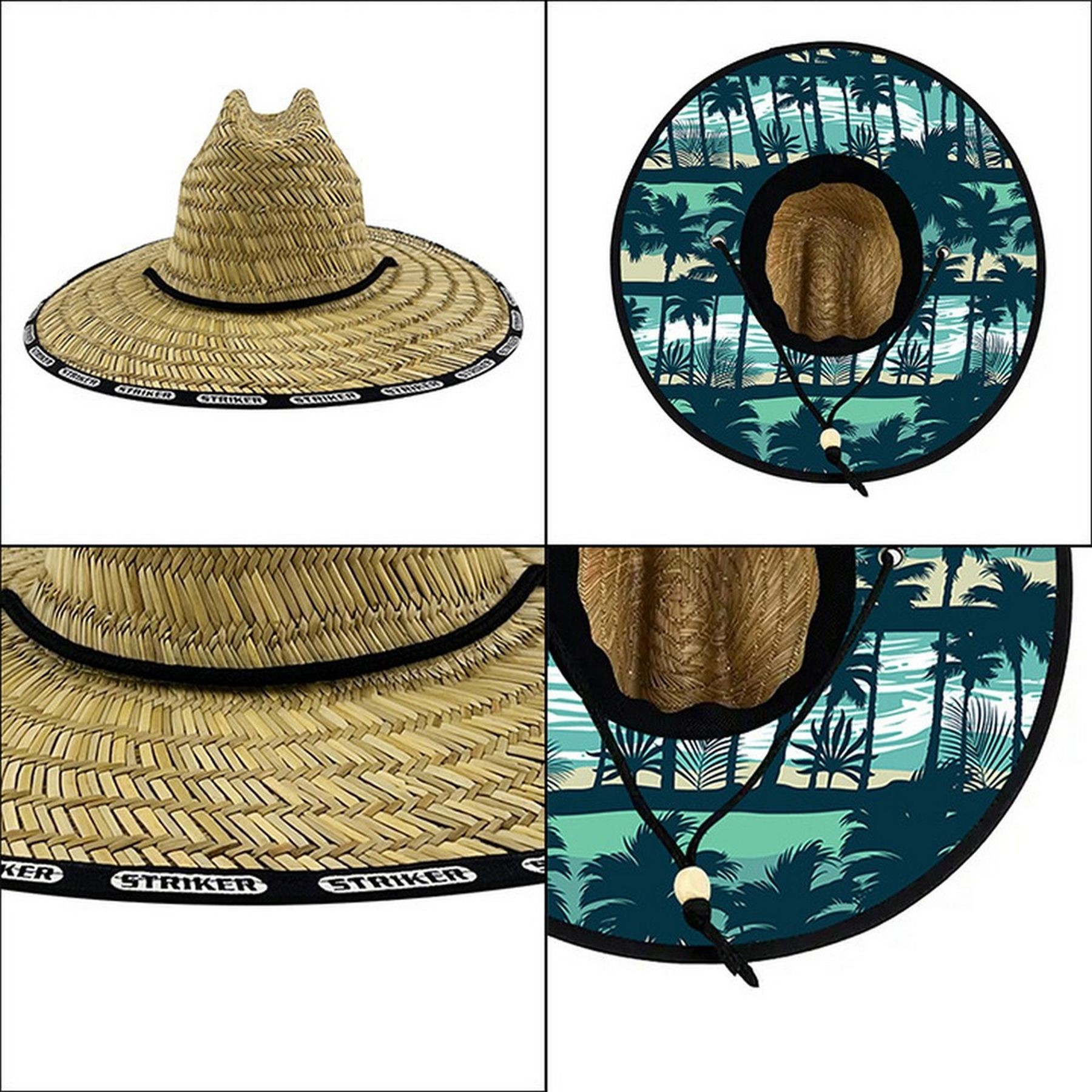 Custom Lifeguard Style Woven Straw Hat 7