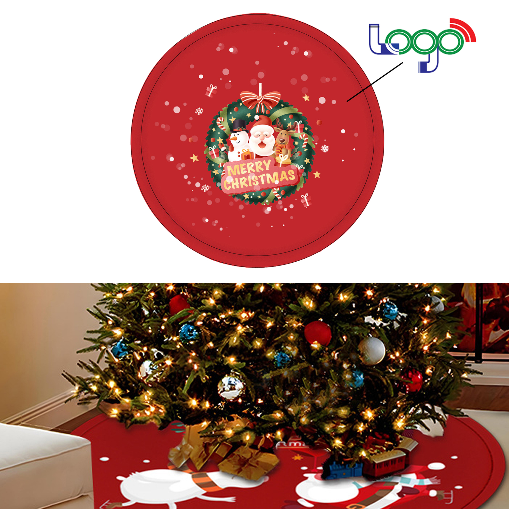 Custom Extra-Large Christmas Tree Silicone Anti-Slip Mat 2