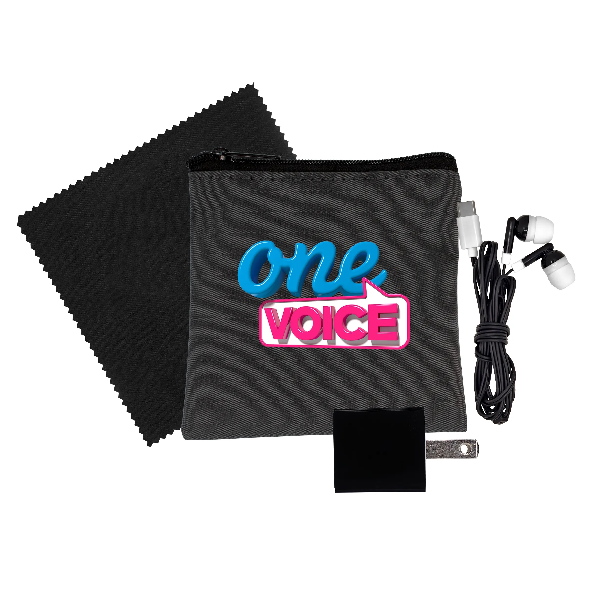 Exec Wall, Cloth & Type C Earbud Set 2