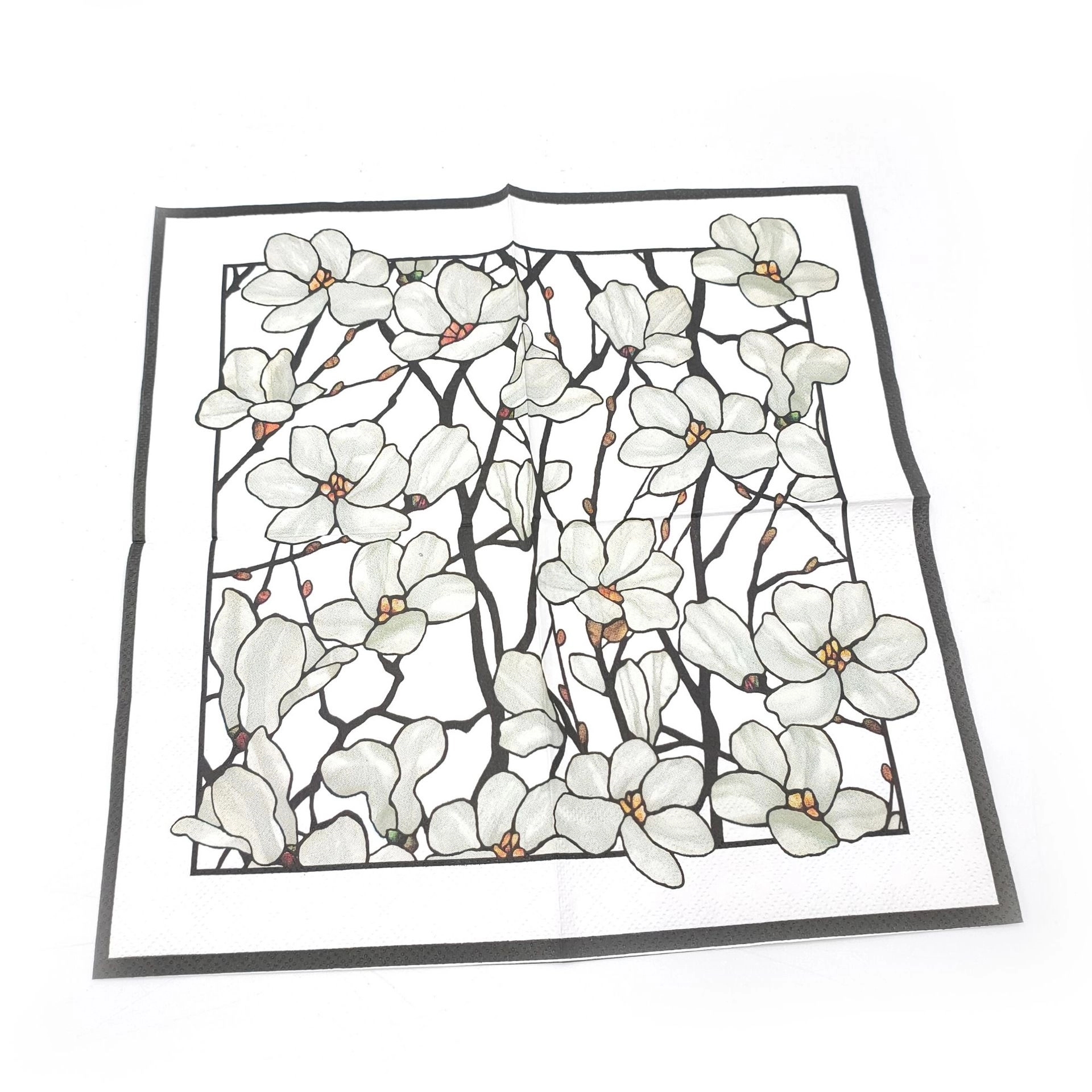 Custom Gold Foil Disposable Floral Paper Napkins 4