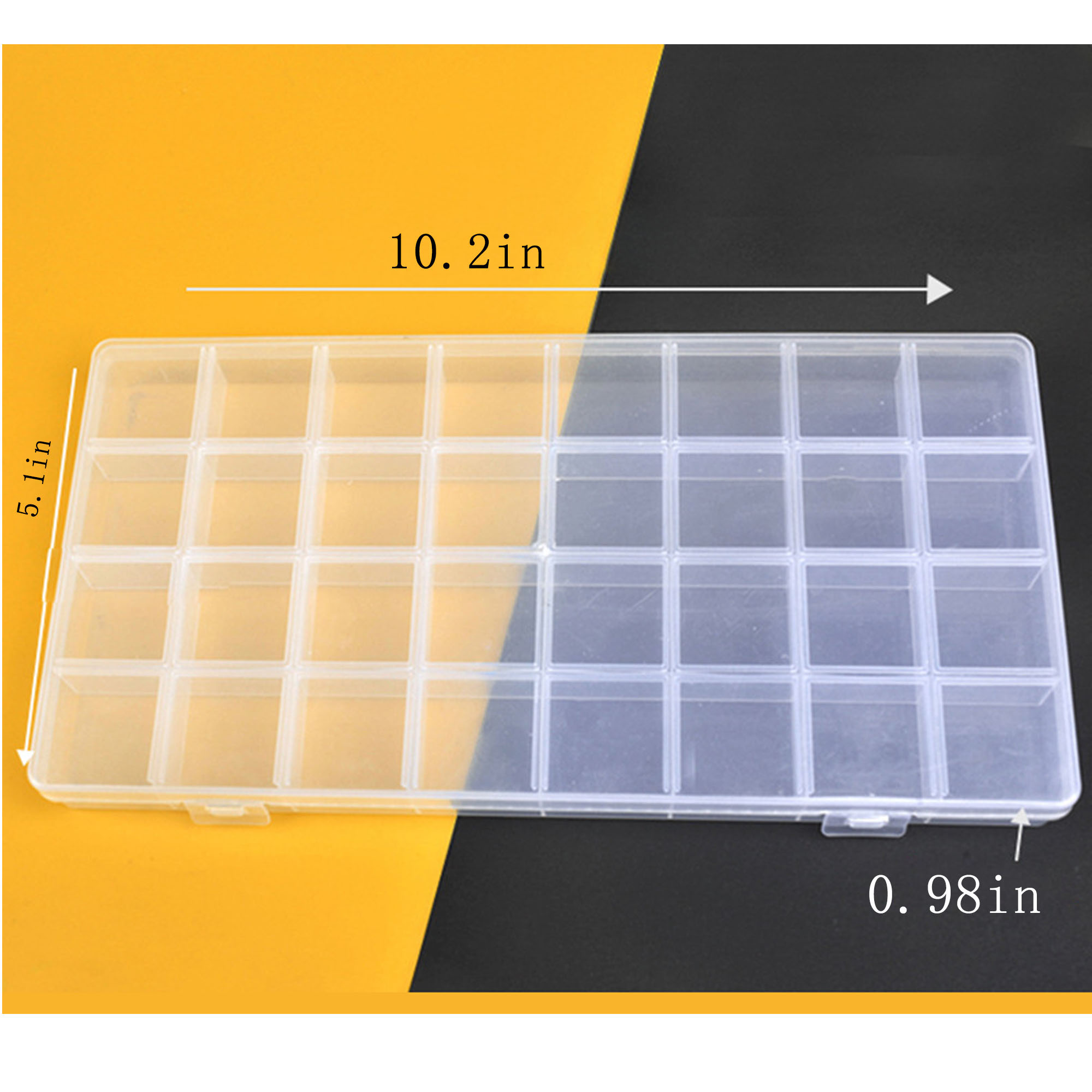 Divided Beads Storage Box, Durable Plastic Organizer 2